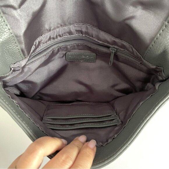 Nordstrom Halogen Gray Fremont Leather Crossbody Flap Bag - Picture 8 of 10